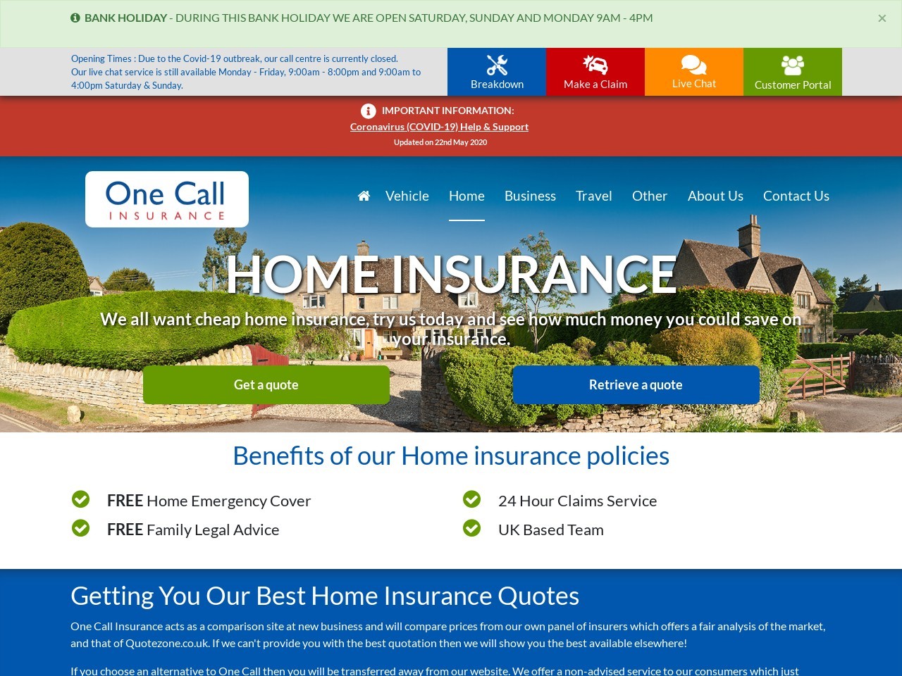 One call insurance | The Property Pages